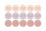 Goudfolie stickres - christmas wishes lila, roze, lichtroze 10st