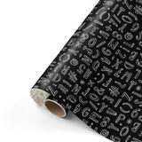 Typo Graphic Zwart/Wit Cadeaupapier 50 x 300 cm