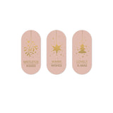 Goudfolie Stickers - Kerst Ovaal Roze 12 st