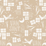 Sinterklaas Kraft/Wit Cadeaupapier 50 x 300 cm