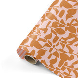 Abstract Botanics Peach/Roest - Cadeaupapier 50 x 300 cm