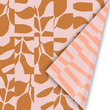 Abstract Botanics Peach/Roest - Cadeaupapier 50 x 300 cm