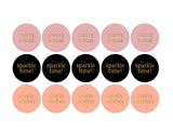 Goudfolie stickers - christmas wishes roze,zwart 10 st