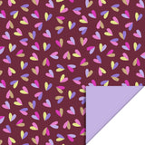 Hearts Duo Beet Red - Lilac Cadeaupapier 70 x 300 cm