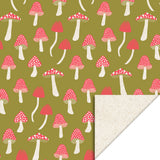 Mushrooms Olive - Cadeaupapier 70 x 300 cm