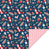 Pakjesavond Blue/Stripes Beet Red Cadeaupapier 70 x 300 cm