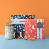 Pakjesavond Blue/Stripes Beet Red Cadeaupapier 70 x 300 cm
