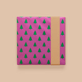 X-mas - Tree Green Foil Deep Pink - Nude Cadeaupapier 70 x 300 cm