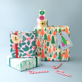 X-mas - Tree Graphic - Blue Cadeaupapier 70 x 300 cm