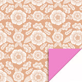Vlakke zak M - Flowers Taupe - Pink - 12 x 19 cm - 5 st