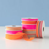 Katoen - Texture Fluor Edge Orange lint 6 mm