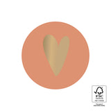 Goudfolie Hart - Dark Peach - 10 st