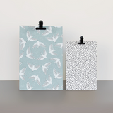 Blokbodemzak M - Birds Blauw Inpakzakken 17 x 25 cm - 2 st