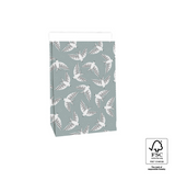 Blokbodemzak M - Birds Blauw Inpakzakken 17 x 25 cm - 2 st