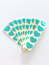 Hart - Turquoise Stickers Hart 10 stuk