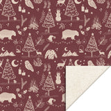 X-mas Vintage Beet Rood Cadeaupapier - 70 x 300 cm