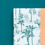 Vlakke zak XL - Vintage Jungle - Jade Blue/Peach - 27 x 34 cm - 5 st