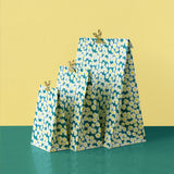 Blokbodemzak M - Daisy Jade Blue - 17 x 25 cm - 2 st