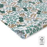 Flower Field Gold - Jade Blue vloeipapier 50 x 70