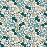 Flower Field Gold - Jade Blue vloeipapier 50 x 70