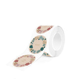 GOUDFOLIE bloemenveld - roze en blauw STICKERS ROND 10 ST