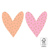 Goudfolie - Small Hearts Gold/Pink Stickers 10 st