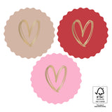 Goudfolie - Hart Pink Rond 12 st