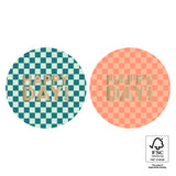 Goudfolie - Check Tekst Rond Stickers 10 st