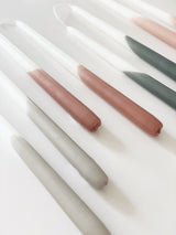 Tweelingkaars Dip Dye - White/Linnen
